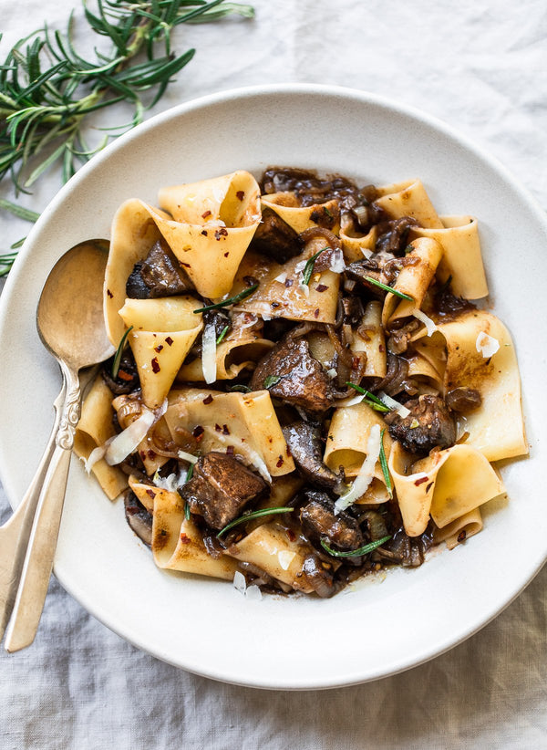 Triple Cream, Rosemary & Mushroom Pappardelle